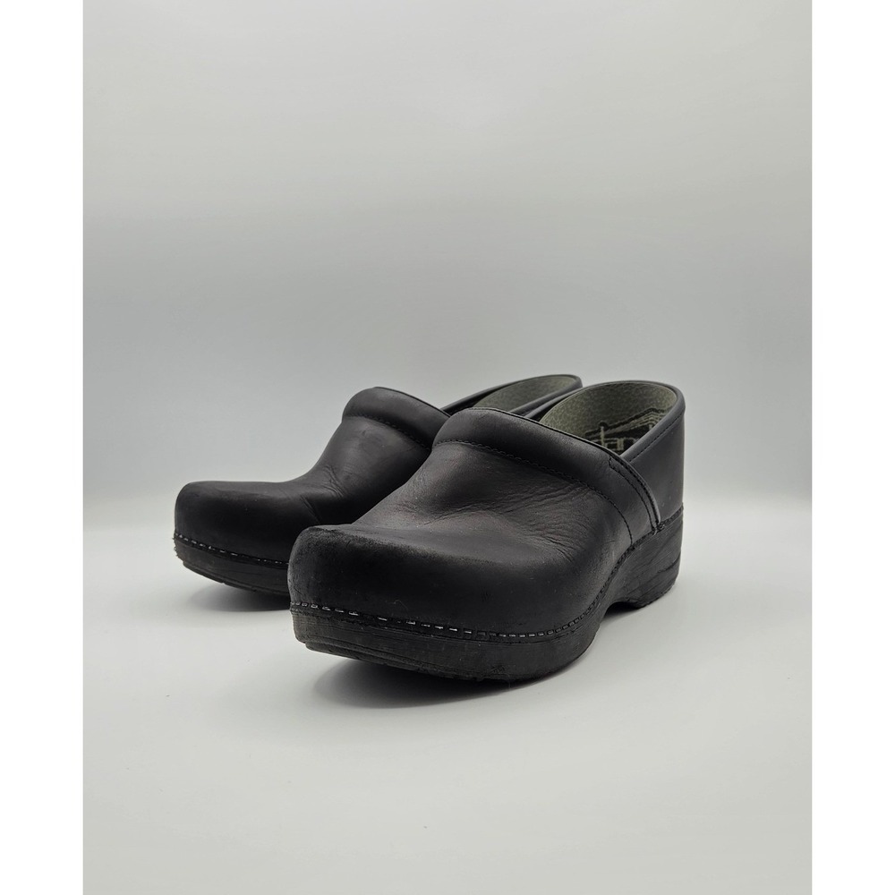 Dansko XP 2.0 Women Clogs Size 41 Black Leather Slip Resistant Nursing